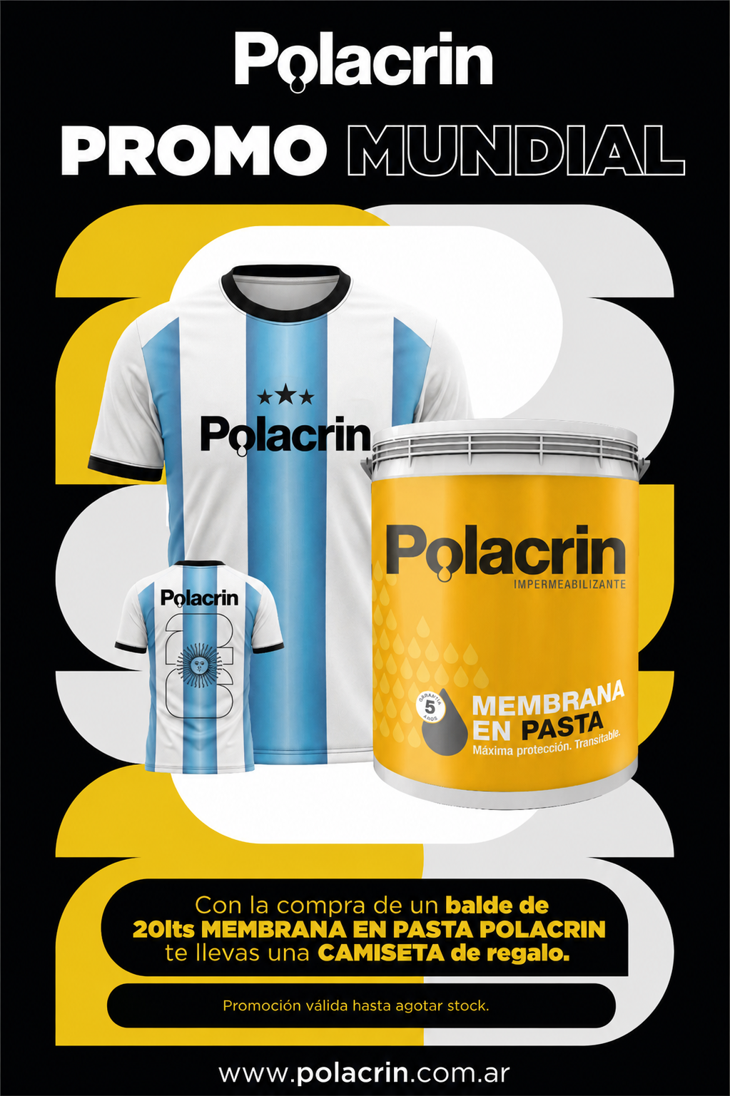 Polacrin Membrana en Pasta 20 Litros. + CAMISETA