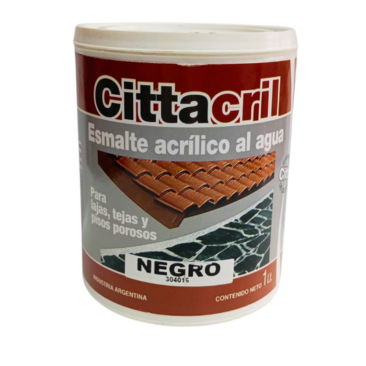 Esmalte Acrilico Para Pisos/ Lajas Citta Negro