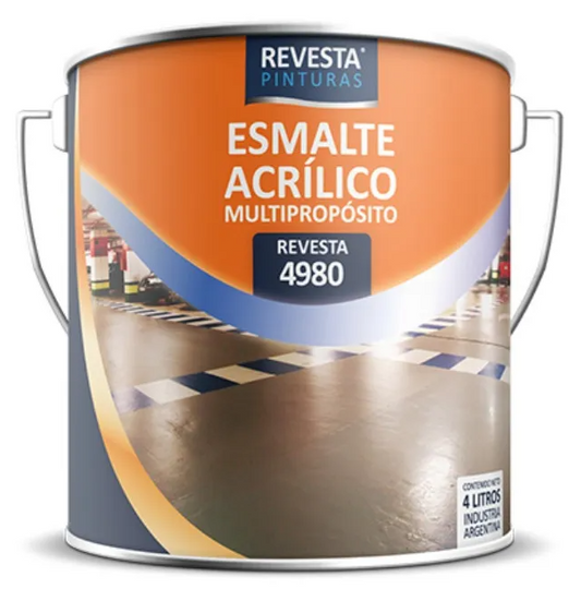 Pintura Para Pisos Acrilico Negro Revesta 4980 Satinado