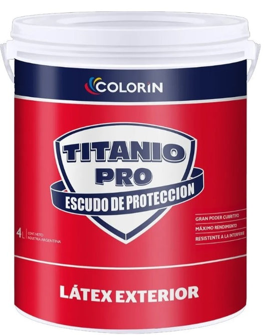Titanio Pro Latex Acrilico Exterior Blanco Colorin